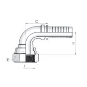 Фитинг DN 32  ORFS (90) 1.11/16